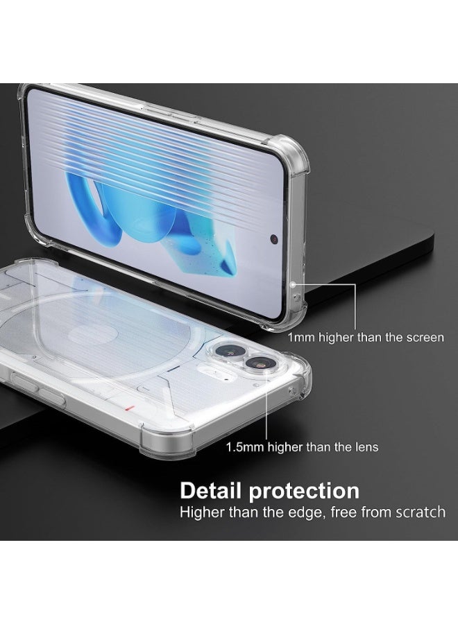 Case for Nothing Phone (2) Clear Cover with Reinforced Corner Bumper Slim Fit Shockproof Flexible TPU Case for Nothing Phone 2 - Transparent - Image 4