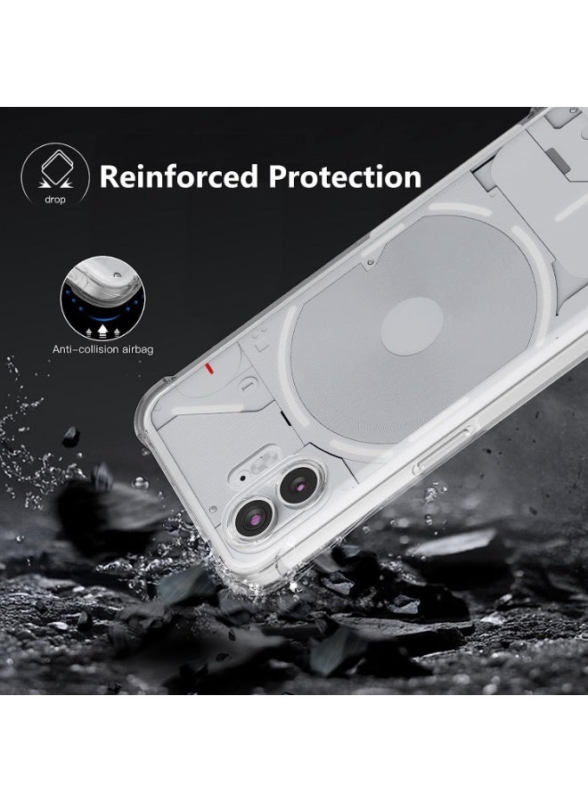 Case for Nothing Phone (2) Clear Cover with Reinforced Corner Bumper Slim Fit Shockproof Flexible TPU Case for Nothing Phone 2 - Transparent - Image 3