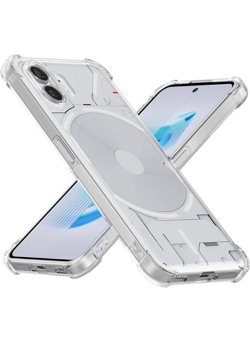 Case for Nothing Phone (2) Clear Cover with Reinforced Corner Bumper Slim Fit Shockproof Flexible TPU Case for Nothing Phone 2 - Transparent - Image 1