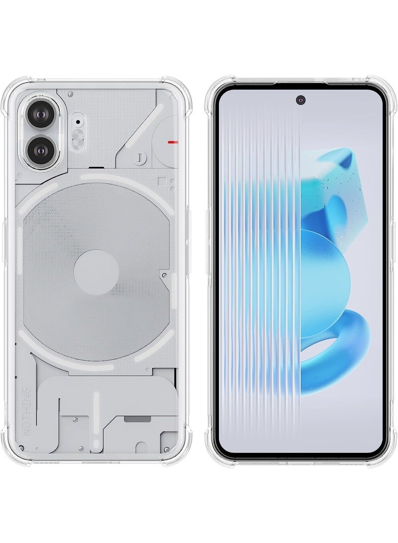 Case for Nothing Phone (2) Clear Cover with Reinforced Corner Bumper Slim Fit Shockproof Flexible TPU Case for Nothing Phone 2 - Transparent - Image 2