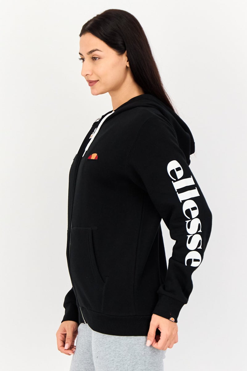 Ellesse هودي تدريب طويل الأكمام للنساء، رياضي، أسود - Image 4