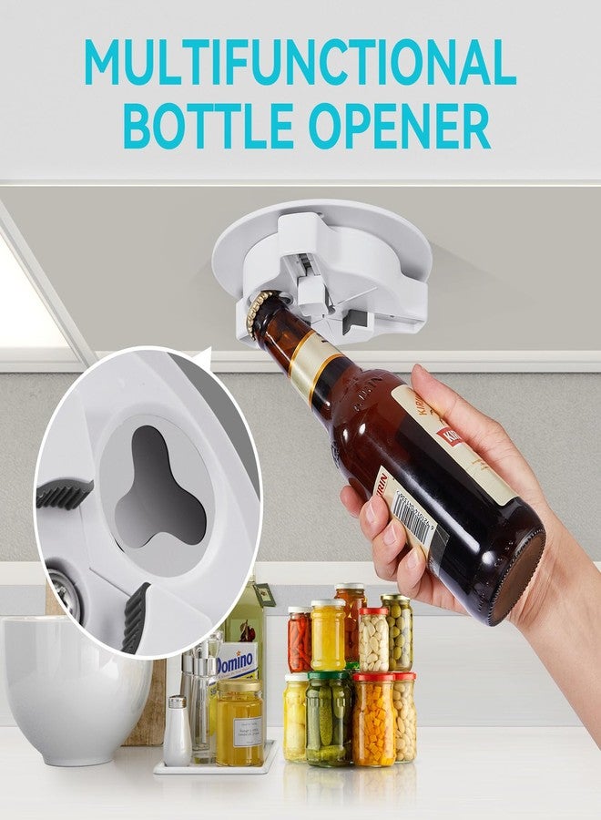 Banyaa Jar Opener Bottle Opener for Seniors with Arthritis - Under Cabinet Jar Opener for Weak Hands, Rotary Lid Opener, Easy Twist-Off Lids for Jars & Bottles, Original Kitchen Gadgets (White) - Image 3