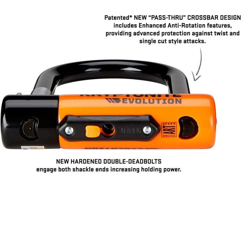 Kryptonite قفل دراجة كريبتونيت إيفولوشن ميني-7 مع كابل، قفل دراجة مضاد للسرقة عالي التحمل، 13 مم شاكلة وكابل أمان بطول 10 مم × 4 قدم مع حامل ومفاتيح - Image 4