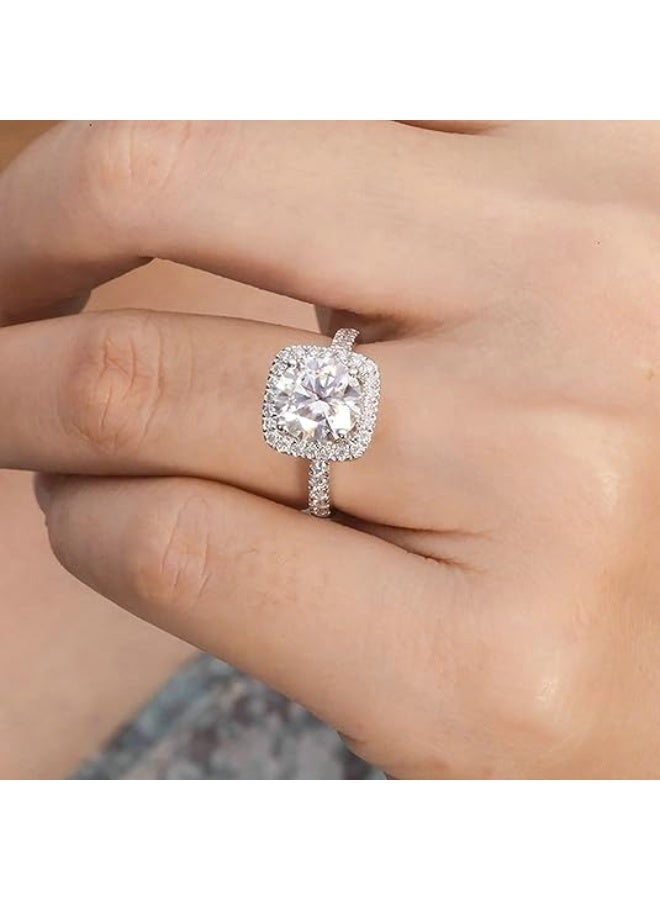 square ring for women, wedding band set with cubic zirconia stone, suitable as a gift or for a special collection - Image 2