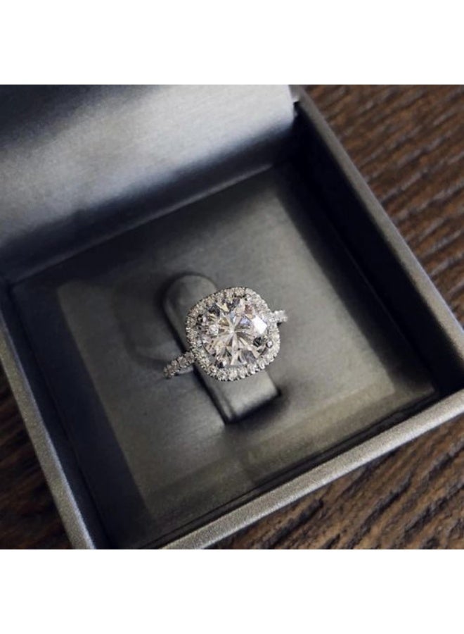 square ring for women, wedding band set with cubic zirconia stone, suitable as a gift or for a special collection - Image 5