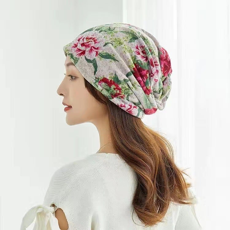 Unisex Knitted Twist Beanie Scarf Set Upgrade-Oil Painting-Red  - Image 2