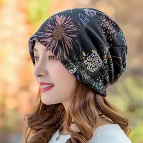 Unisex Knitted Twist Beanie Scarf Set Upgrade-Oil Painting-Red  - Image 5