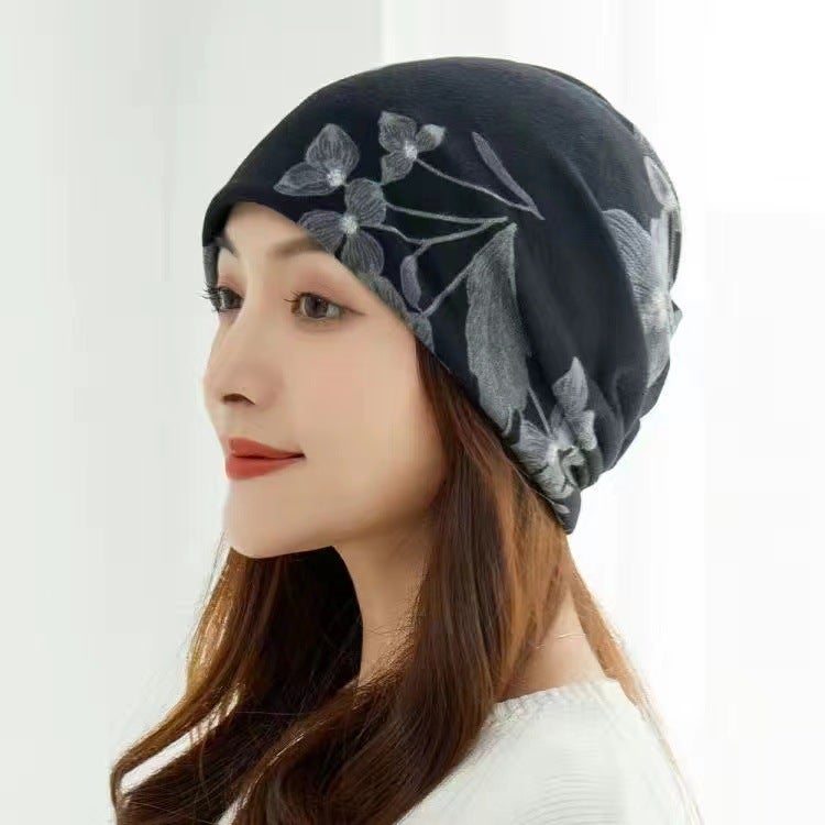 Unisex Knitted Twist Beanie Scarf Set Upgrade-Oil Painting-Red  - Image 3