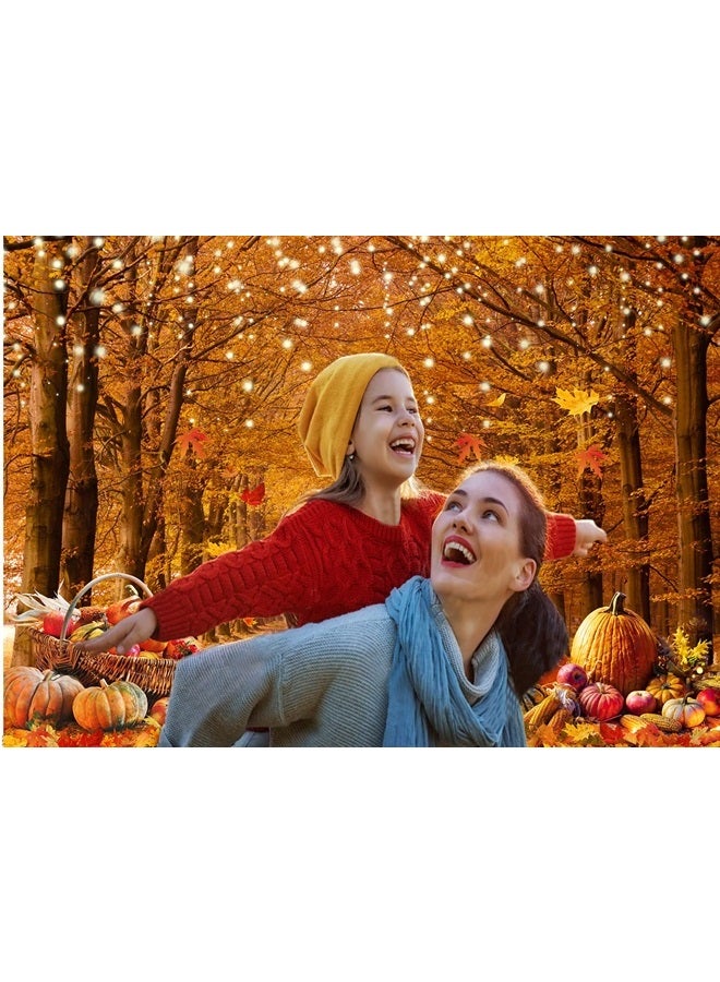 CHAIYA 7x5ft Autumn Maple Forest Photography Backdrop Autumn Harvest Backdrop Thanksgiving Background Pumpkin Decoration Party Backdrops Thanksgiving Backdrops Fall Photo Backdrops CY-238 - Image 2