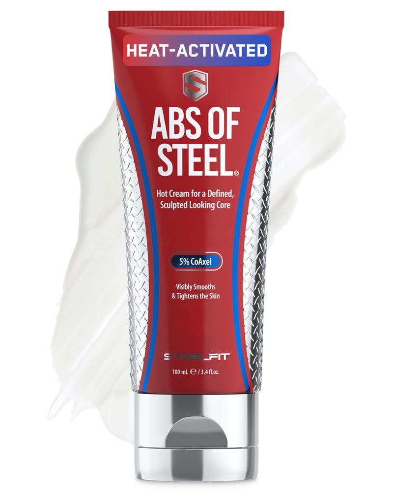 SteelFit Abs of Steel Maximum Definition Cream - Skin Tightening, Toning & Firming Lotion for Sculpting Abs - L-Carnitine Pre & Post Workout Supplement for Men & Women - Non-Greasy Formula, 3.4 Ounces - Image 1