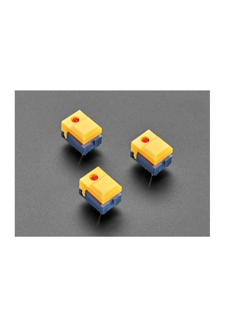 KNP LED Push Button Switch in yellow with 8 pins 8P combines functionality with a bright attention grabbing indicator This switch is designed for a variety of applications where visual feedback and reliable operation are essential. - Image 3