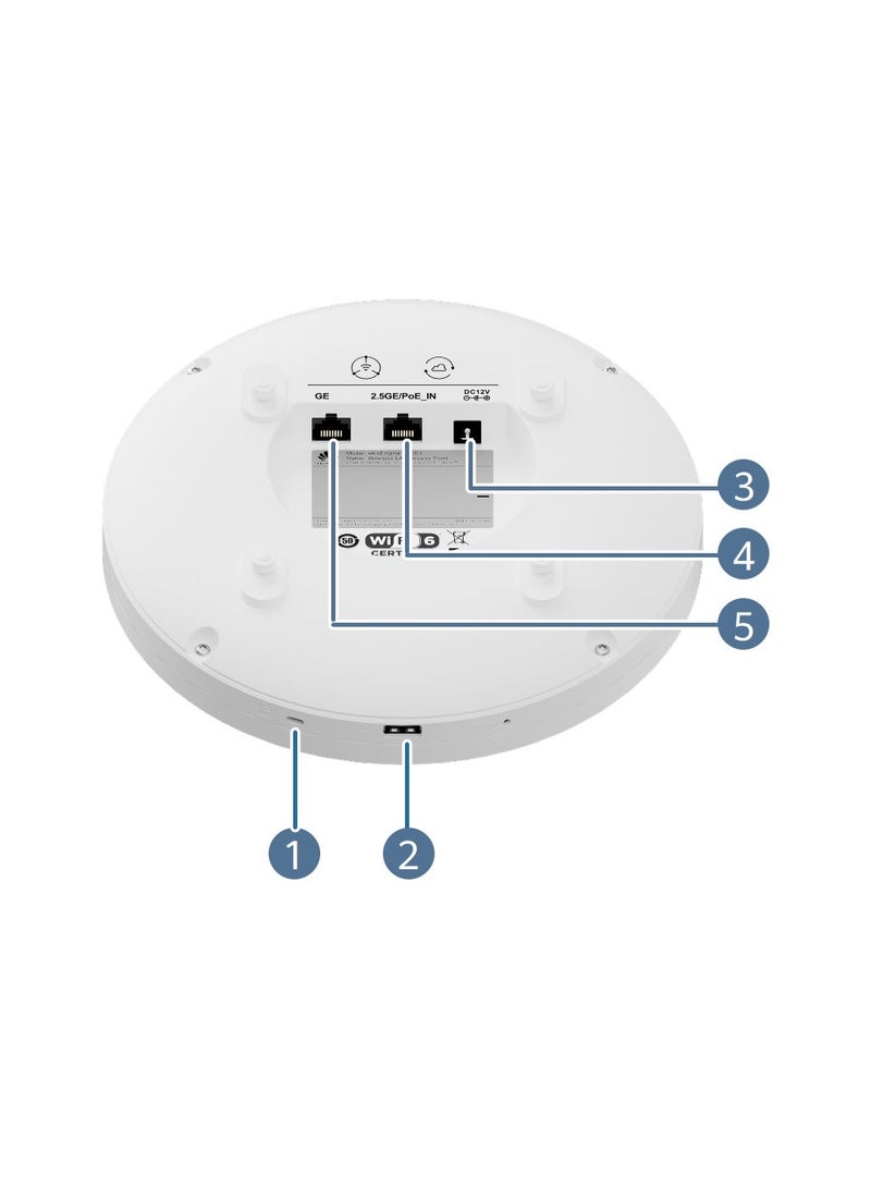هواوي ايكيت نقطة وصول داخلية HUAWEI AP572 WiFi 7، جهاز توجيه هوائي ذكي ثنائي النطاق 2+4، منفذ USB، جهاز شبكة مؤسسي - Image 2
