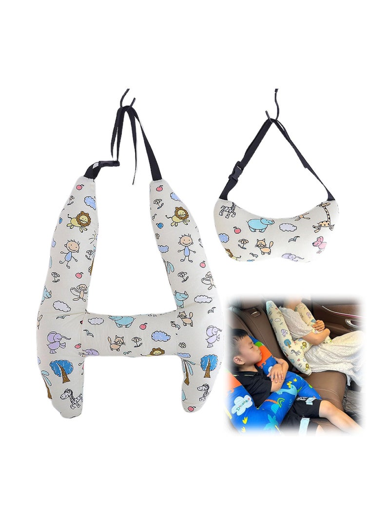 KASTWAVE H-Shape Kid Car Sleeping Head Support, Baby Toddler Travel Pillows for Car Seat Support The Body and Head, Soft Travel Pillow for Adults and Children, Helps Improve Body and Head Comfort  - Image 1