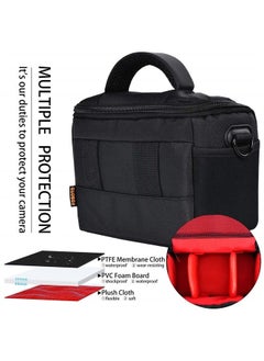 FOSOTO Compact Camera Shoulder Bag Case with Waterproof Rain Cover Compatible for Canon EOS M50 PowerShot SX420 SX430 SX70 SX50 SX30IS Sony a6400 RX10 DSC-H300 Nikon Coolpix P900 