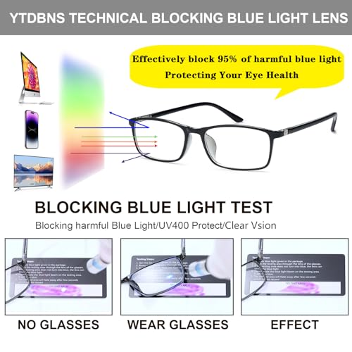 YTDBNS Professional Reading Glasses for Men/Women, Blue Light Blocking Computer Readers with Spring Hinges for Glare and UV Protection - Image 5
