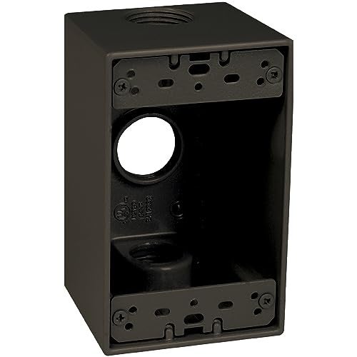 TayMac SD375Z Weatherproof Box, 1-Gang, (3) 4-Inch Outlets, Deep, Bronze - Image 1