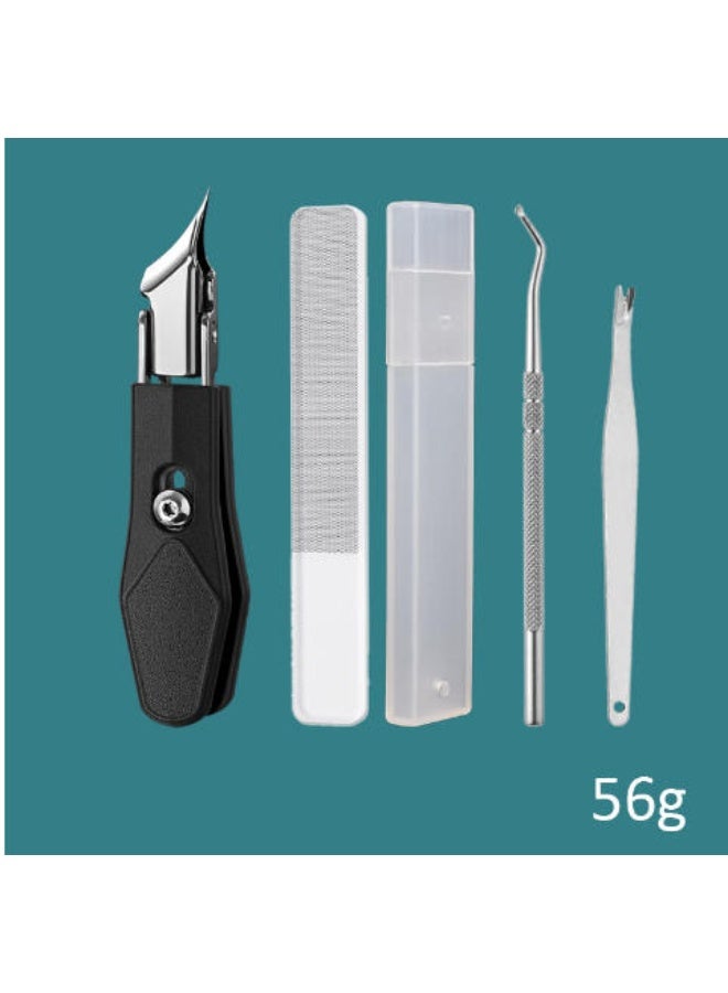 OASIS-TH 4 PCS Set Eagle Beak Angled Nail Clippers , Super Sharp Oblique Nail Clippers, Wide Jaw Opening Anti Slanted Toenail Clipper Kit for Thick Nails, Seniors - Image 1