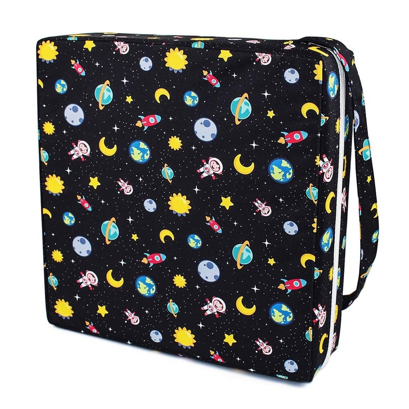 SUNMALL Dining Chair Heightening Cushion Portable Dismountable Adjustable Highchair Booster for Baby Toddler Kids Infant Washable Thick Chair Seat Pad Mat (Black Star) - Image 1