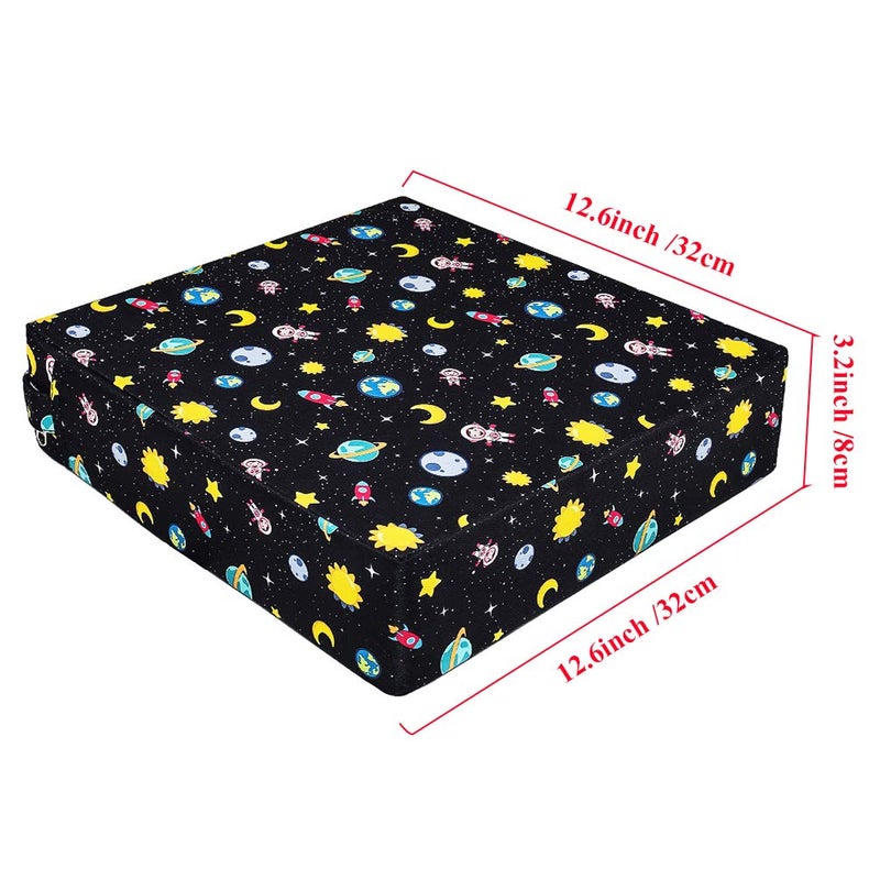 SUNMALL Dining Chair Heightening Cushion Portable Dismountable Adjustable Highchair Booster for Baby Toddler Kids Infant Washable Thick Chair Seat Pad Mat (Black Star) - Image 3