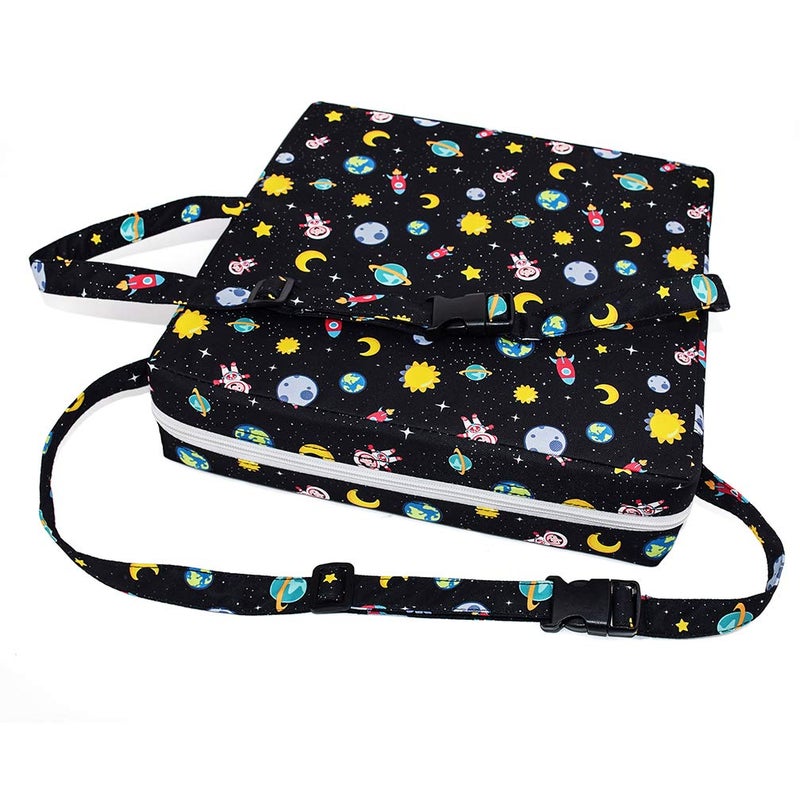 SUNMALL Dining Chair Heightening Cushion Portable Dismountable Adjustable Highchair Booster for Baby Toddler Kids Infant Washable Thick Chair Seat Pad Mat (Black Star) - Image 5