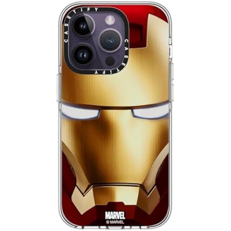 Casetify Clear iPhone 14 Pro Case 【Iron Man Co-Lab/Not Yellowing / 6.6ft Drop Protection/Compatible with Magsafe】 - Iron Man Hero Mask - Clear - Image 2