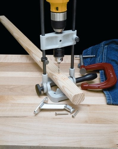 General Tools Precision Drill Guide For 3/8-Inch or 1/2-Inch Power Drills, Portable & Lightweight, Folds Flat for Storage, Silver - Image 5