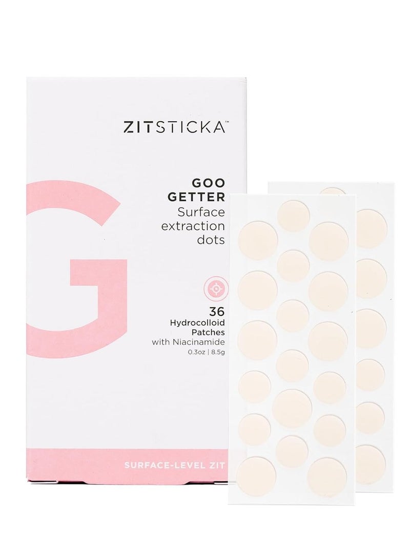 ZITSTICKA ZitSticka Hydrocolloid Patches | 36 Pack GOO GETTER Pimple Patches to Cover Zits & Blemishes | Acne Treatment or Healing Acne Dots, Exfoliating & Moisturizing Skin | Zit Patch and Pimple Stickers  - Image 1