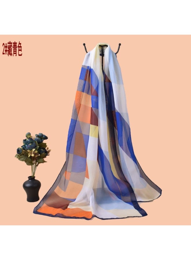 New Style Abstract Geometric Printing Thin Breathable Chiffon Scarf Scarf Decorative Travel Sunscreen Shawl