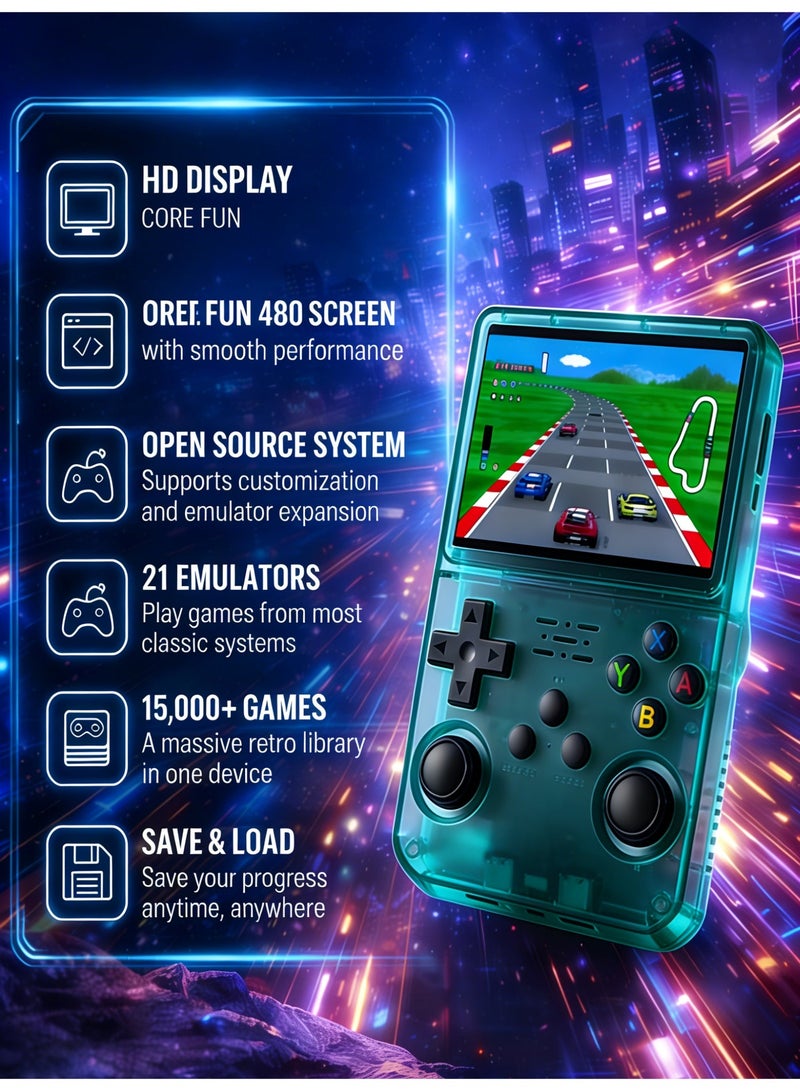 Closeli Portable Handheld Game Console, Retro Pocket Arcade Machine,Video Game for Kids, Built-in 64GB TF Card, 15000+ Classic Games, 3.5" IPS Screen, 3500mAh Battery, Open Source Linux Emulator System, OTG Function, Supports 256GB TF Card Expansion, Holiday Gift - Image 2