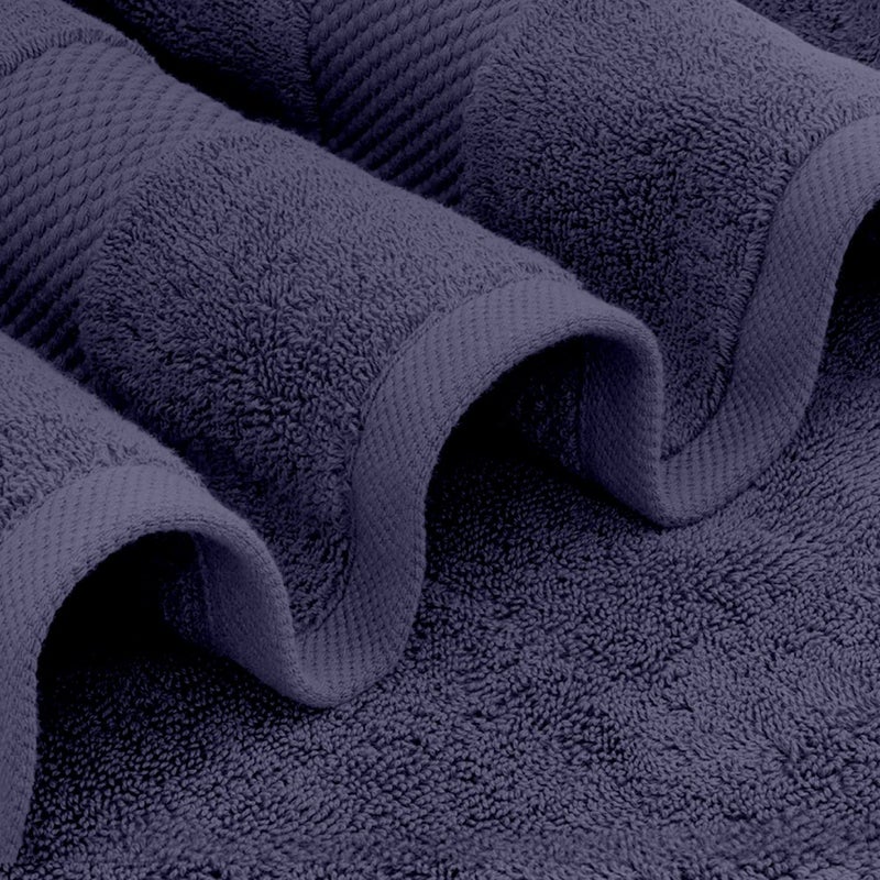 TIQH 100 Cotton 600 GSM Thick and Plush Hand Gym Workout Hand Towel Set of 2 Navy - Image 3