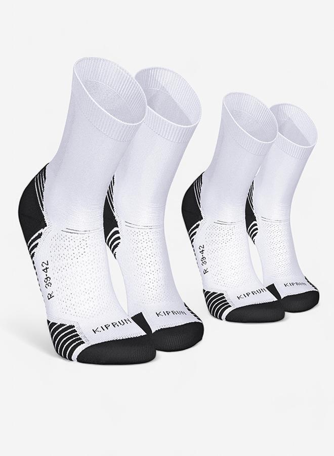 DECATHLON PACK OF 2 PAIRS OF RUN500 THICK MID-CALF RUNNING SOCKS - Image 1