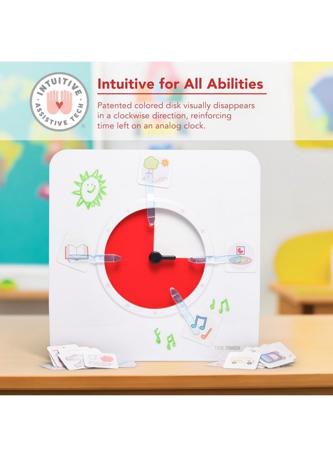 Time Timer 8 Inch Visual Timer With Visual Scheduler Package - 60 Minute Kids Desk Countdown Clock With Dry Erase Board, Whiteboard Marker, And Picto Cards - For Kids Classroom, Home And Routine Timer  - Image 3