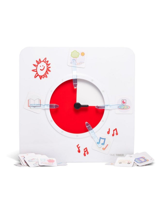 Time Timer 8 Inch Visual Timer With Visual Scheduler Package - 60 Minute Kids Desk Countdown Clock With Dry Erase Board, Whiteboard Marker, And Picto Cards - For Kids Classroom, Home And Routine Timer  - Image 1