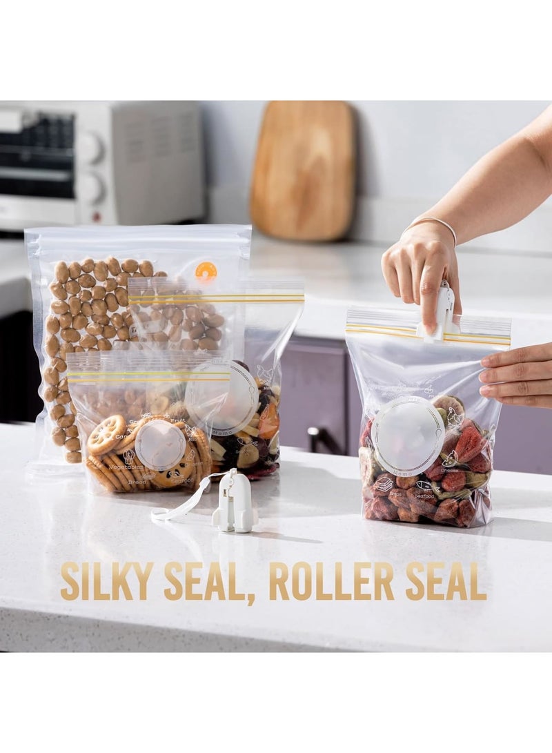 SOLARAE 2 Pcs Rolling Slide Clip for Vacuum Storage Bags, Airtight Vacuum Seal Clips Plastic Clamps, Slide Seal Accessories for Space Saver Bags, Plastic Heavy Seal Grip, Air Tight Seal - Image 4
