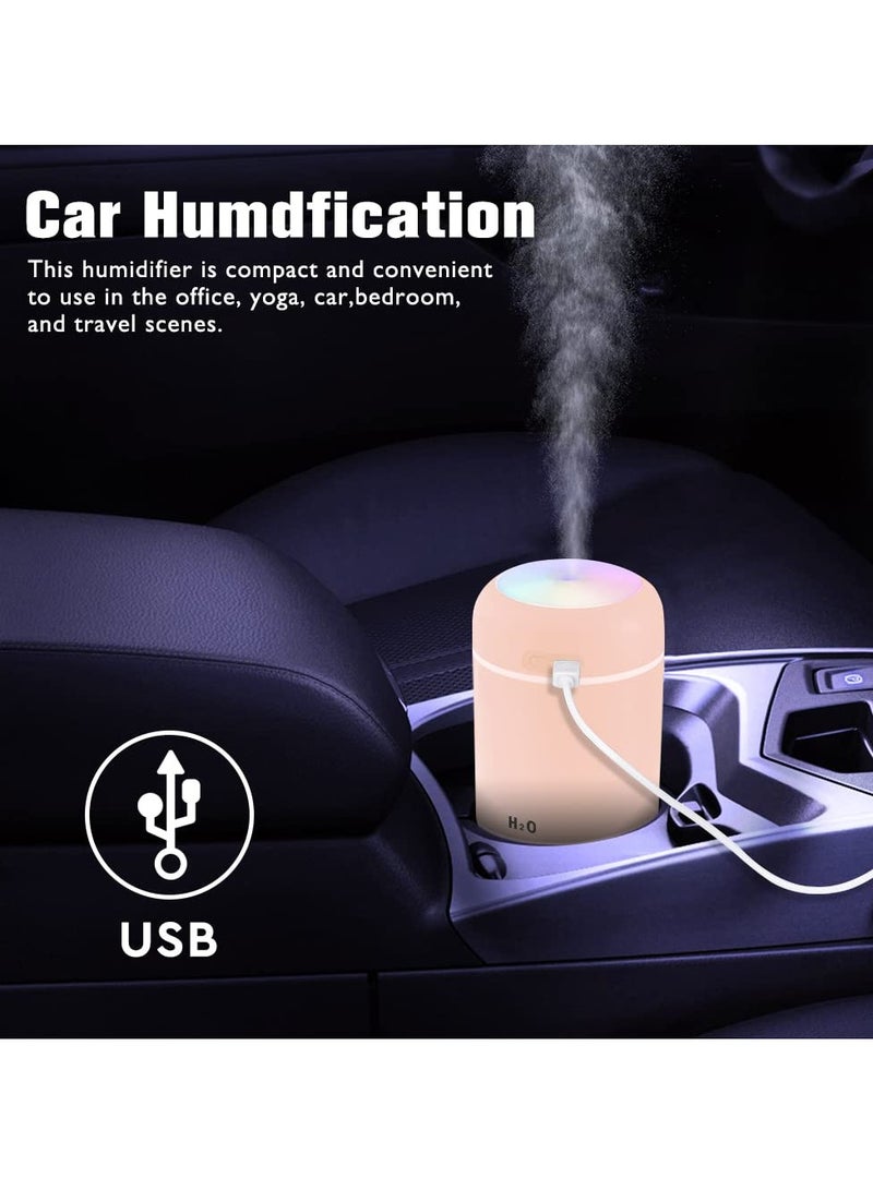 Colorful Cool Mini Humidifier, Essential Oil Diffuser, Aroma Essential USB Personal Desktop Humidifier for Car, Office Room, Bedroom etc,2 Adjustable Mist Modes (Pink) - Image 2