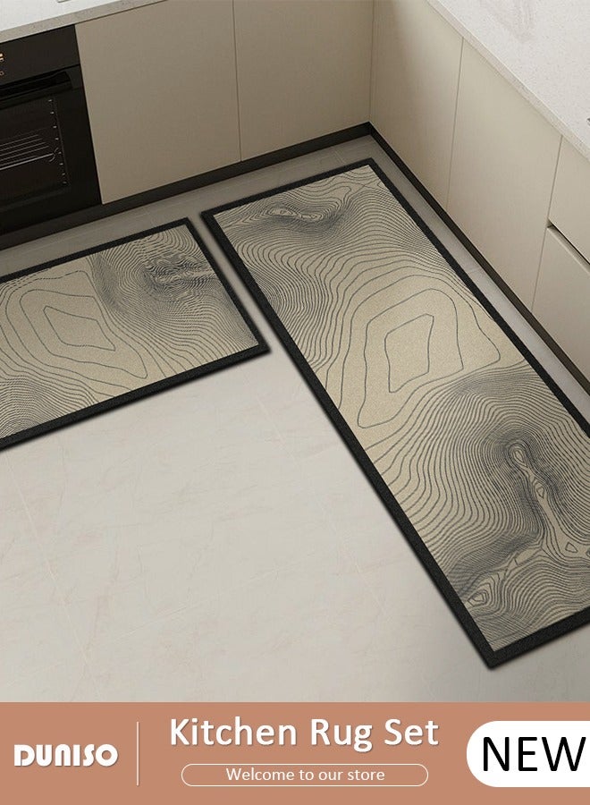 DUNISO 2 PCS  Kitchen Mats and Rugs Set , Non Slip Heavy Duty Standing Mat, Quick Dry Diatom Mud Floor Mat,  Extra Soft and Absorbent Floor Mats for  Kitchen, Bath, Office, Laundry(40*60cm+40*120cm) - Image 1