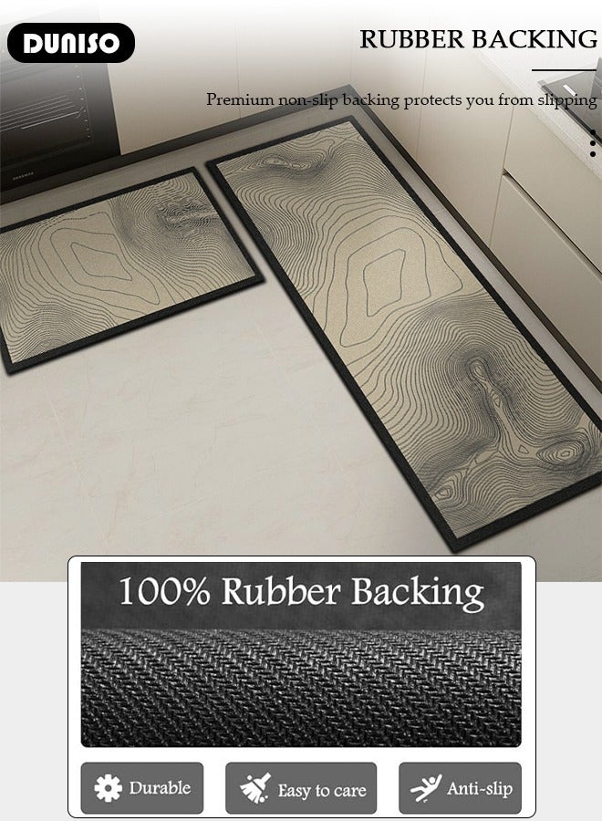 DUNISO 2 PCS  Kitchen Mats and Rugs Set , Non Slip Heavy Duty Standing Mat, Quick Dry Diatom Mud Floor Mat,  Extra Soft and Absorbent Floor Mats for  Kitchen, Bath, Office, Laundry(40*60cm+40*120cm) - Image 2