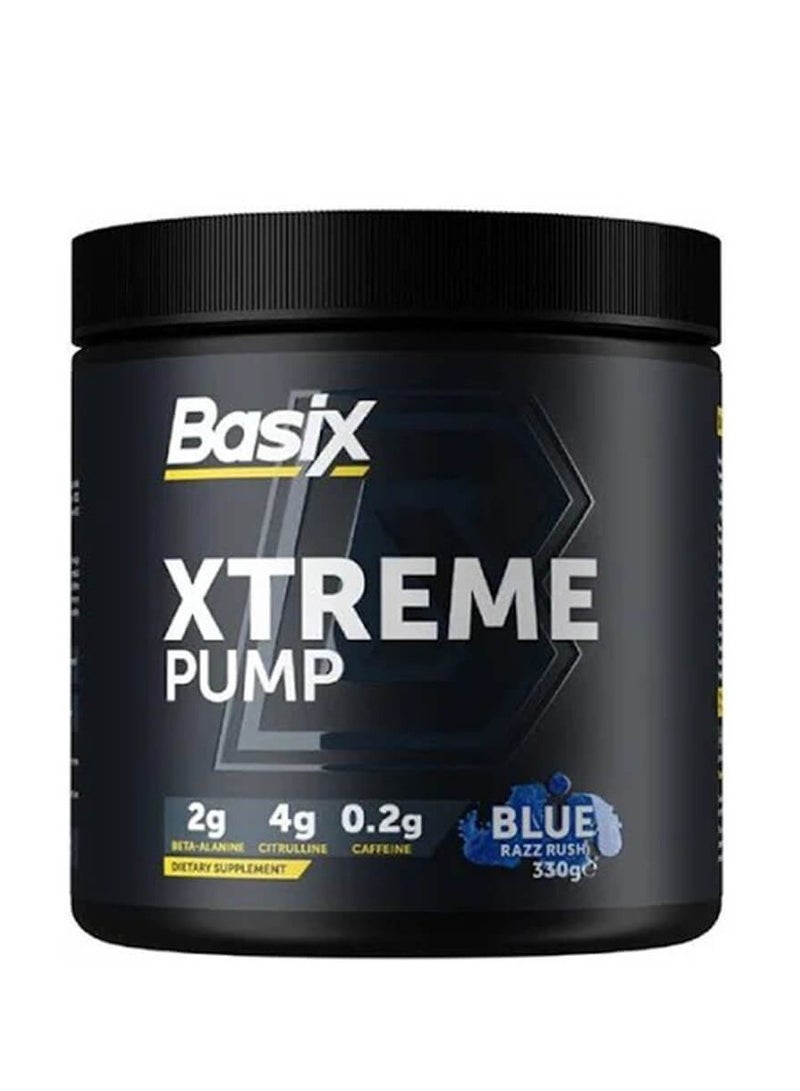 Basix, Xtreme Pump, Blue Razz Rush, 330g - Image 1