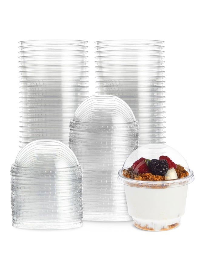 Juvale Plastic Cups with Lids - 8 oz, Clear, 50 Pack - Dessert Containers with Lids & Ice Cream Containers for Parfaits & Sundaes - Clear Plastic Sundae Cups - Image 1