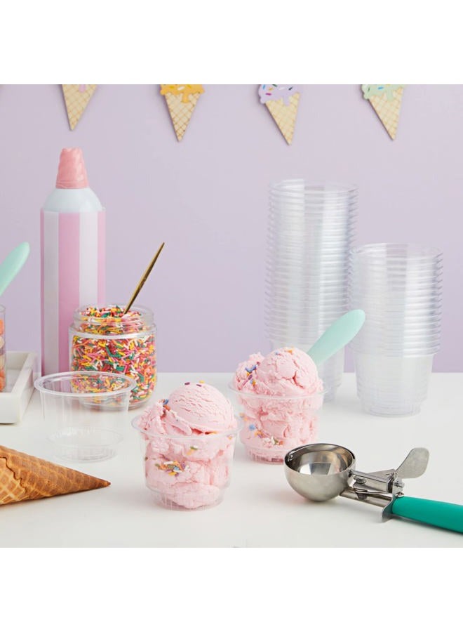 Juvale Plastic Cups with Lids - 8 oz, Clear, 50 Pack - Dessert Containers with Lids & Ice Cream Containers for Parfaits & Sundaes - Clear Plastic Sundae Cups - Image 2