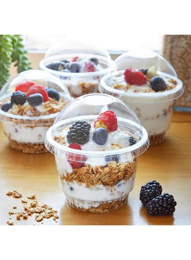 Juvale Plastic Cups with Lids - 8 oz, Clear, 50 Pack - Dessert Containers with Lids & Ice Cream Containers for Parfaits & Sundaes - Clear Plastic Sundae Cups - Image 3