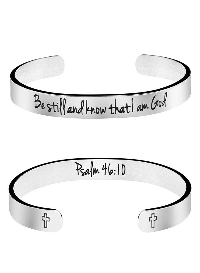 MEMGIFT Christian Bible Verse Bracelet for Women Be Still and Know that I am God - Image 1