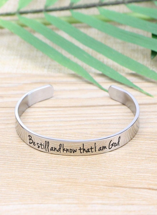 MEMGIFT Christian Bible Verse Bracelet for Women Be Still and Know that I am God - Image 2