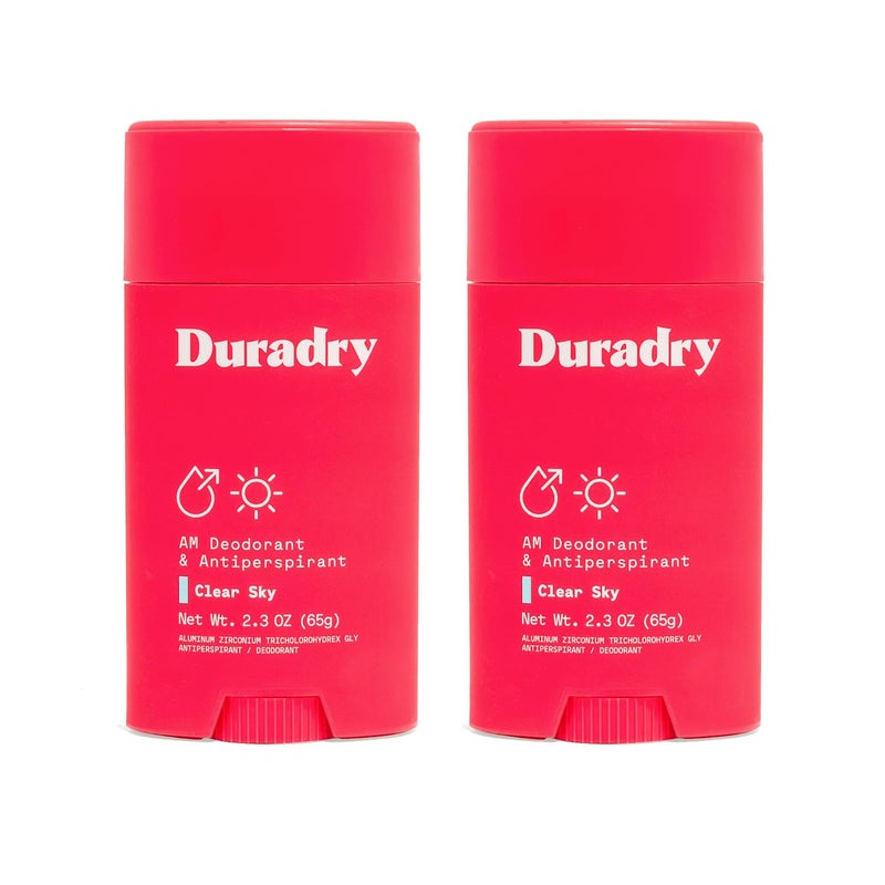 duradry Clinical-Strength Antiperspirant Deodorant for Women and Men - Clean formula with Natural Ingredients, Odor, and Excessive Sweat protection for Armpits - Clear Sky, 2.3 Oz (Pack of 2) - Image 1