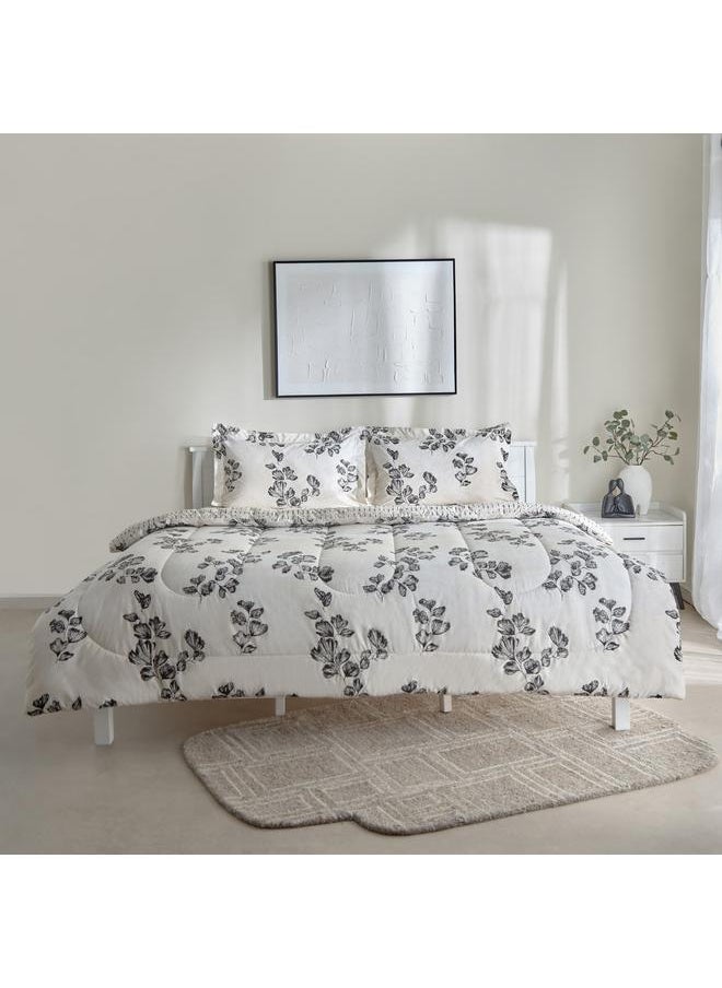 Home Box Luxot 3-Piece Monoleaf Printed Cotton Twin Comforter Set - 160x220 cm  - Image 3