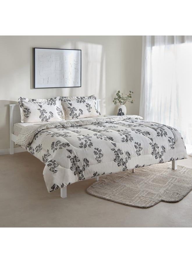 Home Box Luxot 3-Piece Monoleaf Printed Cotton Twin Comforter Set - 160x220 cm  - Image 2