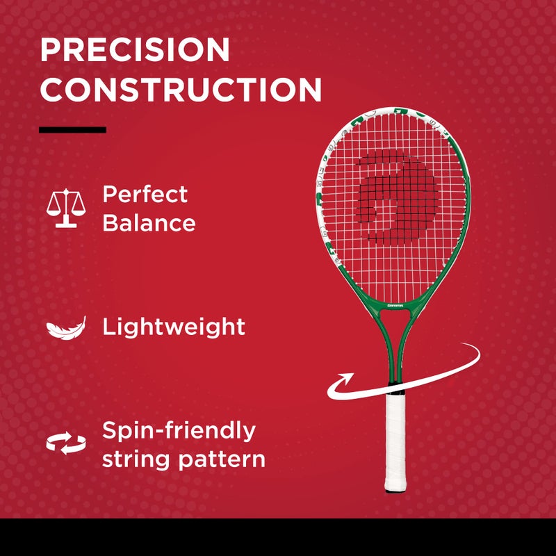 GAMMA Junior Tennis Racquet: Quick Kids 25 Inch Tennis Racket - Prestrung Youth Tennis Racquets for Boys and Girls - 93 Inch Head Size - Green - Image 2