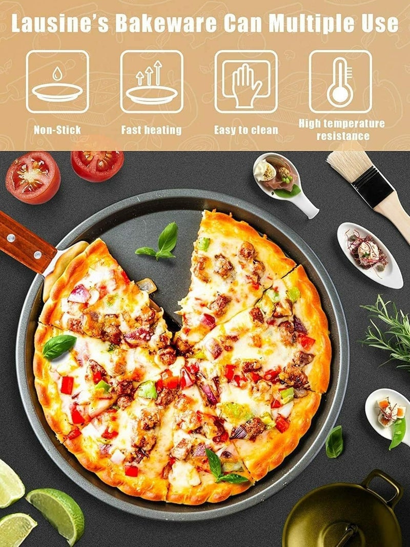 Big BOX-26 Cm Pizza Pans Pizza Pan Set for Kitchen Restaurant, Nonstick Surface Covers Stainless Steel Core, Easy Clean & Oven Safe, Common Size, Black - Image 5
