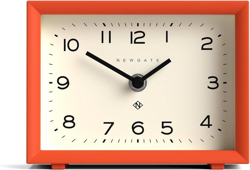NEWGATE ® Henry Desk Clock | Contemporary Rectangular Design | Pumpkin Orange | Easy to Read nunbers | Modern Style for Desk, Table top, Shelf or Bedside - Image 1