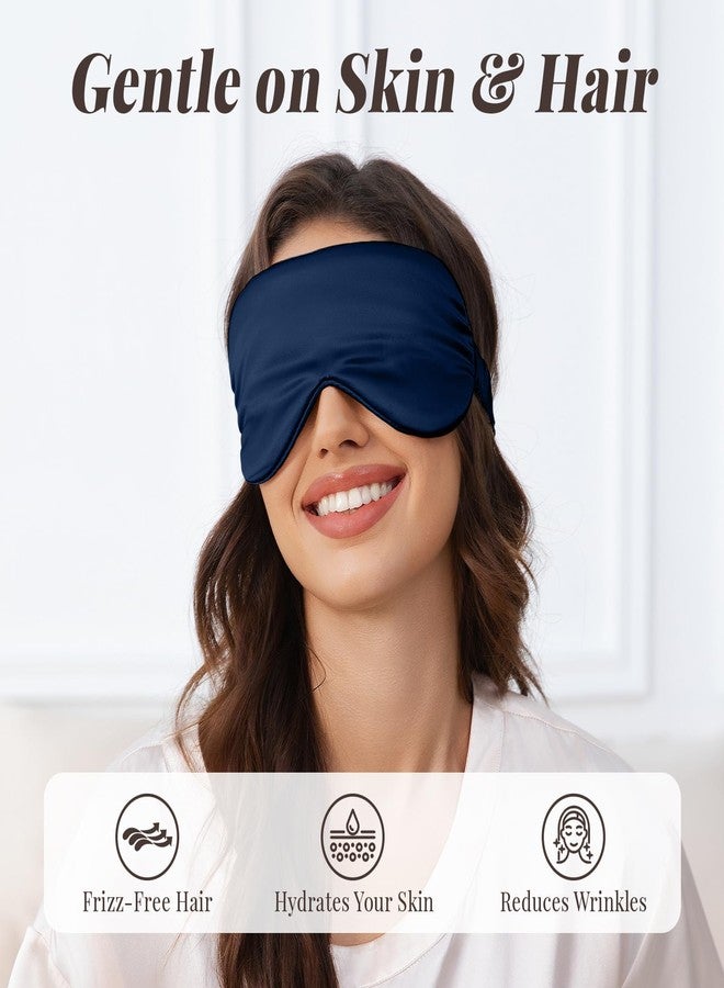 THXSILK 6A+ Grade 25 Momme Silk Sleep Mask, 100% Mulberry Blackout Eye Mask for Sleeping, Soft Lightweight Silk Eye Cover for Women, Men, Travel, Nap, Airplane(4.7×27.5inches, Navy Blue) - Image 5